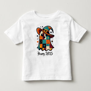 可愛パーソナライズされたいパッチワーク幽霊ハロウィン トドラーTシャツ
