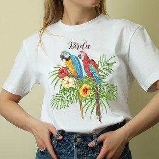 可愛パーソナライズされたいパロットオンブランチ Tシャツ