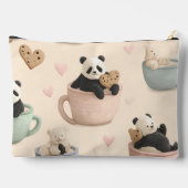 可愛パーソナライズされたいパンダとクマの柄 アクセサリーポーチ (裏面)