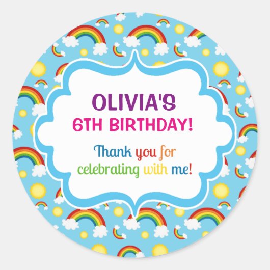 可愛パーソナライズされたいパーソナライズされた虹色のアザラシ ラウンドシール (正面)