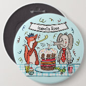 可愛パーソナライズされたいパーティー動物のバッジ 缶バッジ (正面&裏面)