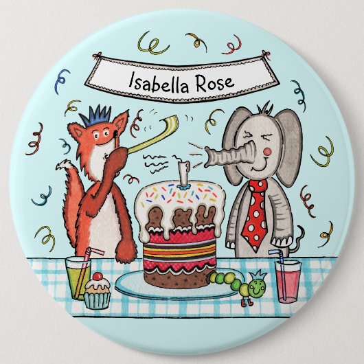 可愛パーソナライズされたいパーティー動物のバッジ 缶バッジ (正面)