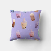 可愛パーソナライズされたいパープルパステルバブルティー クッション (裏面)