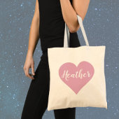 可愛パーソナライズされたいピかわいらしンクハートトートバッグ トートバッグ