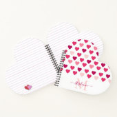 可愛パーソナライズされたいピガーリーンクハートラブ ノートブック (内部)