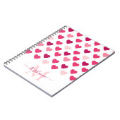 可愛パーソナライズされたいピガーリーンクハートラブ ノートブック (左側)