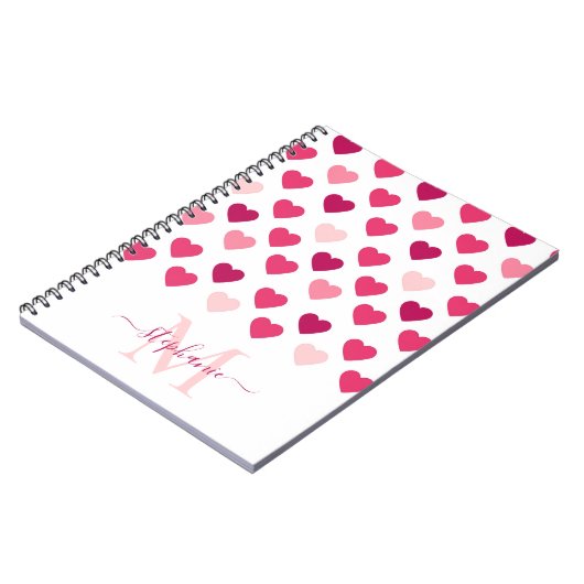 可愛パーソナライズされたいピガーリーンクハートラブ ノートブック (左側)