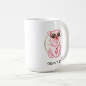 可愛パーソナライズされたいピグコーヒーマグ コーヒーマグカップ (正面右)