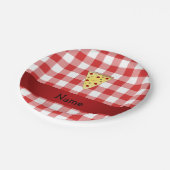 可愛パーソナライズされたいピザレッドと名市松模様に付ける ペーパープレート (アングル)