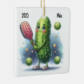 可愛パーソナライズされたいピックボール選手 セラミックオーナメント (右)