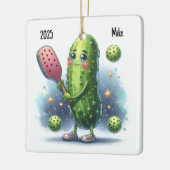 可愛パーソナライズされたいピックボール選手 セラミックオーナメント (左)