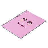 可愛パーソナライズされたいピンクのアニメ ノートブック (左側)