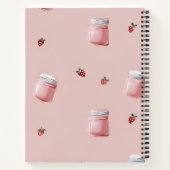 可愛パーソナライズされたいピンクのイチゴの瓶パターン ノートブック (裏面)
