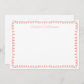 可愛パーソナライズされたいピンクのオレンジの縁ど角おもしろい サンキューカード (正面/裏面)