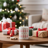 可愛パーソナライズされたいピンクのクリスマスツリー、金ゴールドスター コーヒーマグカップ