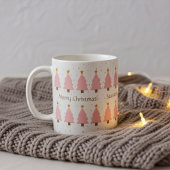 可愛パーソナライズされたいピンクのクリスマスツリー、金ゴールドスター コーヒーマグカップ