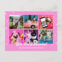 可愛パーソナライズされたいピンクのハート写真Plushemail