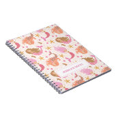 可愛パーソナライズされたいピンクの人魚 ノートブック (右側)