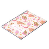 可愛パーソナライズされたいピンクの人魚 ノートブック (左側)