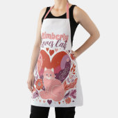 可愛パーソナライズされたいピンクの紫が大好き エプロン (インサイチュ)