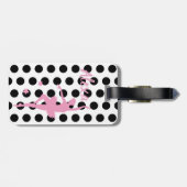 可愛パーソナライズされたいピンクキッズバレリーナ荷物タグ ラゲッジタグ (裏面横)