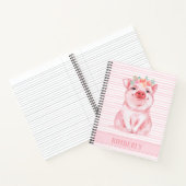 可愛パーソナライズされたいピンク豚 ノートブック (内部)