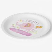 可愛パーソナライズされたいピンク象の赤ちゃんシャワー ペーパープレート (アングル)
