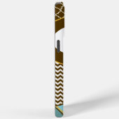 可愛パーソナライズされたいフクロウのムーア調のタイルとジグザグ Case-Mate iPhoneケース (裏面 / 右)