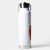 可愛パーソナライズされたいフランス犬と赤いハート ウォーターボトル (正面)