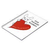 可愛パーソナライズされたいフランス犬と赤いハート ノートブック (左側)