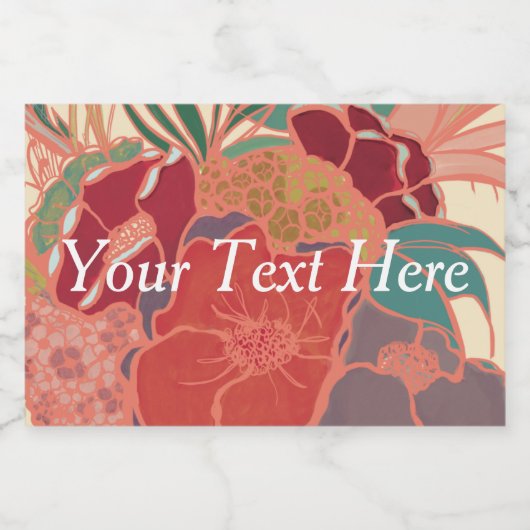 可愛パーソナライズされたいフローラ食品容器 フードラベル (シングルラベル)