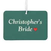 可愛パーソナライズされたいブライダル結婚ズ カーエアーフレッシュナー (裏面)