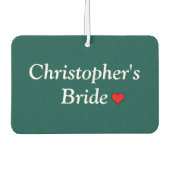 可愛パーソナライズされたいブライダル結婚ズ カーエアーフレッシュナー (正面)