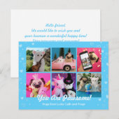 可愛パーソナライズされたいブルーのスタイリッシュハート写真 ポストカード (正面/裏面)