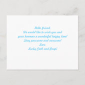 可愛パーソナライズされたいブルーのスタイリッシュハート写真 ポストカード (裏面)