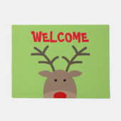 可愛パーソナライズされたいヘッジホッグ歓迎ドアマット ドアマット (正面)