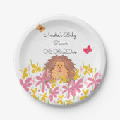可愛パーソナライズされたいヘッジホッグ赤ちゃんシャワー ペーパープレート (正面)