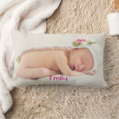 可愛パーソナライズされたいベビー写真 ランバークッション (ブランケット)