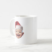 可愛パーソナライズされたいベビー顔フォトクリスおもしろいマス コーヒーマグカップ (正面左)
