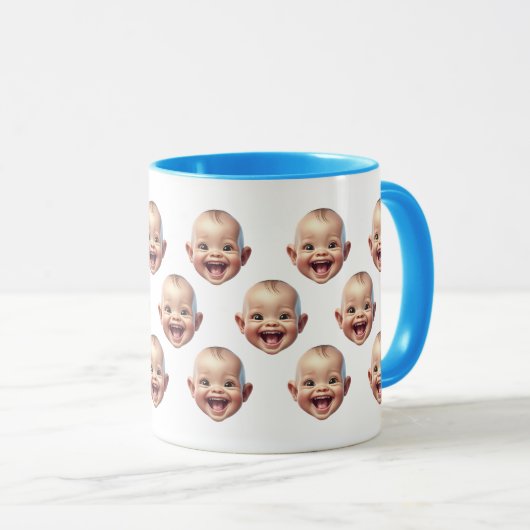 可愛パーソナライズされたいベビー顔写真 マグカップ (正面右)