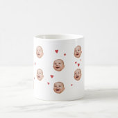 可愛パーソナライズされたいベビー顔1 Photo Mag コーヒーマグカップ (中央)