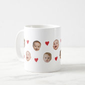 可愛パーソナライズされたいベビー顔3枚Mug コーヒーマグカップ (正面左)