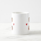 可愛パーソナライズされたいベビー顔4 Photos Mug コーヒーマグカップ (中央)