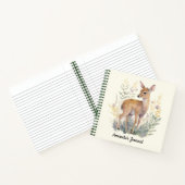 可愛パーソナライズされたいベビー鹿の自然 ノートブック (内部)