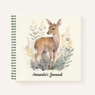 可愛パーソナライズされたいベビー鹿の自然 ノートブック