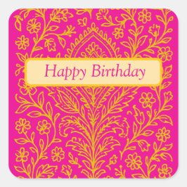 可愛パーソナライズされたいペイズリーフローラプリント手帳 スクエアシール