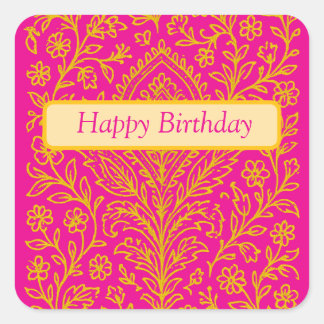 可愛パーソナライズされたいペイズリーフローラプリント手帳 スクエアシール