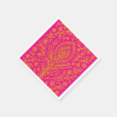 可愛パーソナライズされたいペイズリーフローラプリント手帳 スタンダードカクテルナプキン (角)