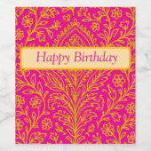 可愛パーソナライズされたいペイズリーフローラプリント手帳 ワインラベル (シングルラベル)