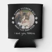 可愛パーソナライズされたいペットフォトファーザーズ猫パパ 缶クーラー (正面)
